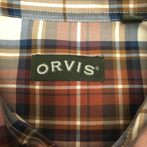 Orvis Men's Plaid Shirt Size M Signature Twill Button Front Long Sleeve - Picture 5 of 8